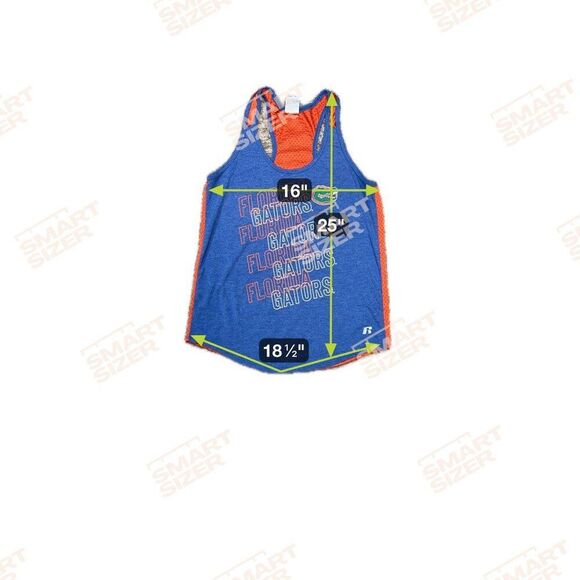 Florida Gators Womens Racerback Tank Top Russell Blue Orange L Mesh Lightweight - Picture 4 of 4